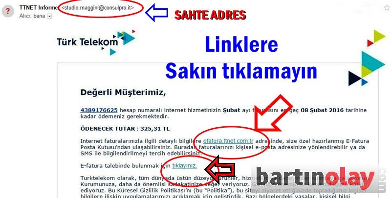 Türk Telekom sahte fatura
